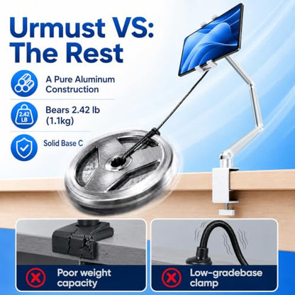 Urmust Portable Monitor Stand up to 18.5", iPad Stand for Desk, Silver - size: 3 Arm Pro-Up to 18.5" Silver