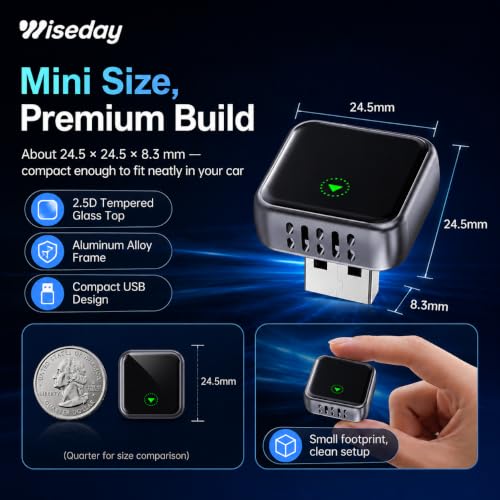Mini WiFi 7 Wireless CarPlay & Android Auto Adapter for Wired Cars