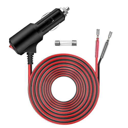 Cigarette Lighter Plug Adapter With Switch On Off 12FT Heavy Duty 12V Cigarette Lighter Plug Replacement With Leads & LED, 12V Male Cigarette Lighter Plug Adapter 16AWG For Car Truck Motorcycle - size: 12FT