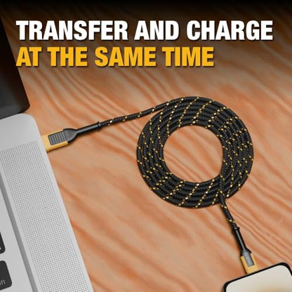 DEWALT Heavy Duty 2-Pack Durable iPhone Charger Cord, Apple Mfi, 4ft - size: 4 feet (Pack of 2)