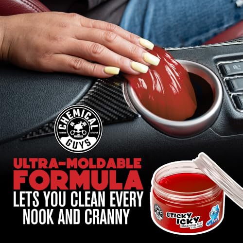 Chemical Guys, Sticky Icky Cleaning Gel, Sweet Strawberry, 0.88 oz, 4 Pack - size: 3.5 Ounce (Pack of 4), style: Strawberry