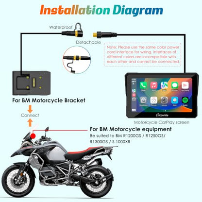 Carpuride W702B 7" for BMW R1200GS R1250GS S1000XR Motorcycle - size: 7 inch