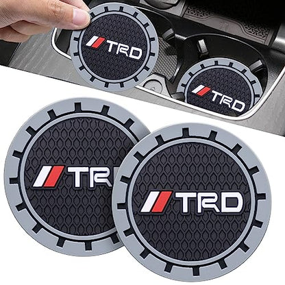 Car Cup Holder Coaster for Toyota TRD Sequoia Tundra 4Runner Recessed Silicone Cupholder Coaster Interior Accessories 2.75IN 2Pack - color: Gray-06