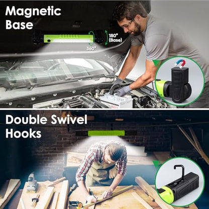 Ropelux Work Light 3rd Gen, 3200LM Bright Mechanic Under Hood Lights with 6000mAh, Rechargeable Portable Magnetic Trouble Lighting Bar with Hooks for Car Repair, Inspection, Emergency, Tool Gift, 1 Pc