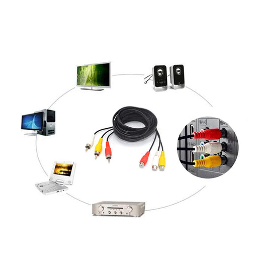 15FT RCA Audio/Video Composite Cable DVD/VCR/SAT Yellow/White/red connectors 3 Male to 3 Female - color: 15 FT Male to 3 Female…