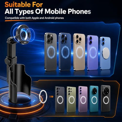 Car Cup Holder Phone Mount,Any car Model 360°Adjustable N52 Magnetic Stand,one-Handed Operation,Suitable for All Smartphones (Black,1Pcs)