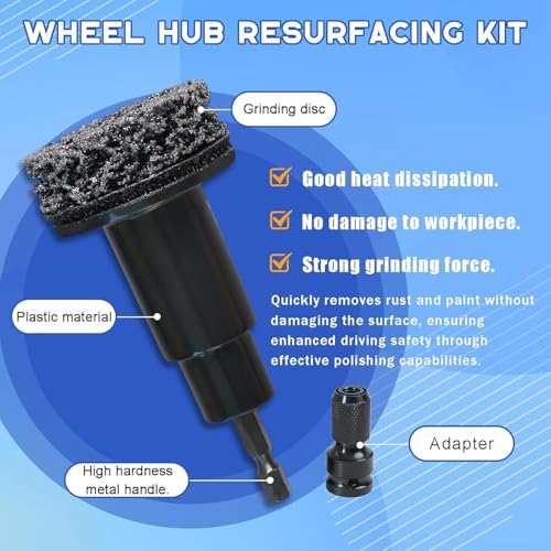 Inner Rim Cleaner & Wheel Hub Rust Removal Tool,Drill Attachment for Brake Parts, Automotive Wheels, and Electrical Connectors,All-in-One Hub Cleaning Kit