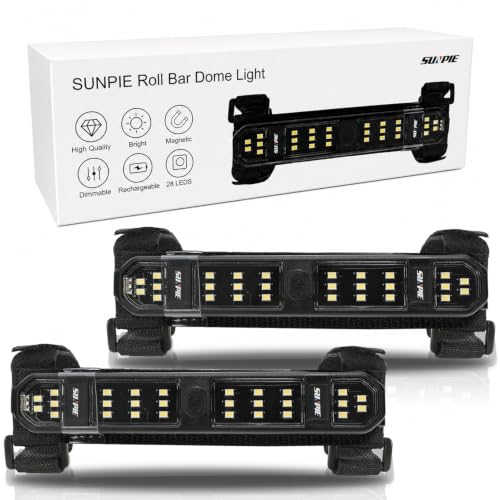 SUNPIE UTV Interior Light Dome Light Battery Powered Upgrade Switch - color: 2 PCs of White