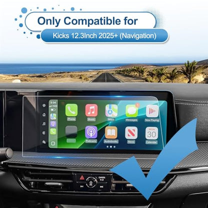 2025 2026 Kicks Screen Protector for Nissan Kicks (SV/SR/S) 12.3-inch Touch Screen, 9H Tempered Glass 2026 Kicks Accessories Anti-Scratch&HD Transparent 12.3" - size: 2025+ Kicks 12.3In (Navi)