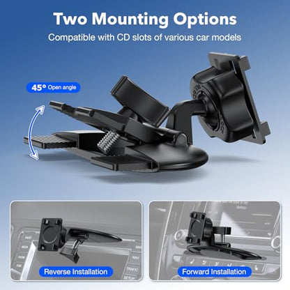 CD Slot CarPlay Screen Mount for 7–10.5" Displays, Stable Anti-Vibration Holder for CarPlay & Android Auto Screens, Wide Compatibility, Secure and Easy Installation