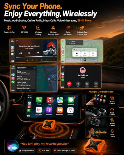 Wireless CarPlay Adapter for iPhone, Android Auto Adapter, One Click Switch