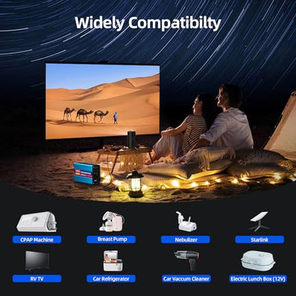 500W Pure Sine Wave Power Inverter 12V DC to 110V 120V AC for Vehicles