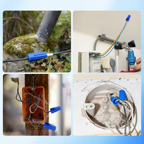30PCS Waterproof Wire Nuts, Blue Waterproof Landscape Wire Connectors 22AWG-12AWG, Outdoor Sealed Cable Nuts and Terminal Connectors for Outdoor and Moisture-Prone Environments - size: 30pcs