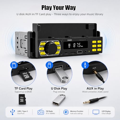Single DIN Car Stereo Bluetooth Car Radio with FM/MP3/AUX USB Colorful Lights MP3 Player with Mobile Phone Holder Find a Car - color: P5-Phone Holder