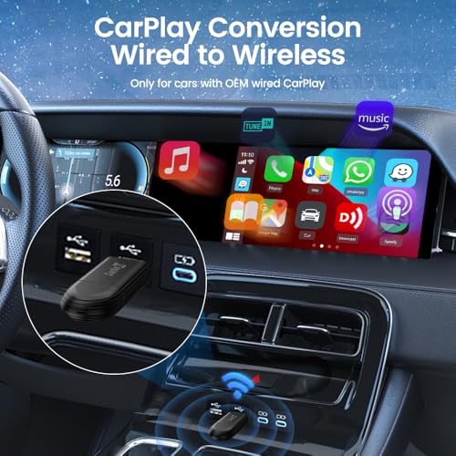 Carlinkit Wireless CarPlay Adapter MiNi SE for iPhone & Wired CarPlay Cars - color: Black