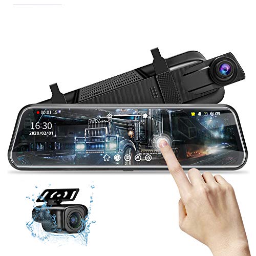 10’’ Mirror Dash Cam Front and Rear View Mirror Camera Night Vision for Car - size: 10 Inch