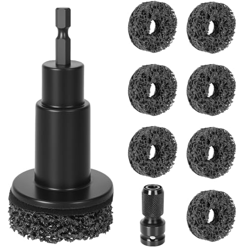 Wheel Hub Cleaning Tool, Hub Resurfacing Kit, Brakewheel Stud Cleaner With 7 Pads, Used For Quickly Removing Rust From Studs And Brake Discs, Supports Electric Drills And 1/2-Inch Impact Wrenches