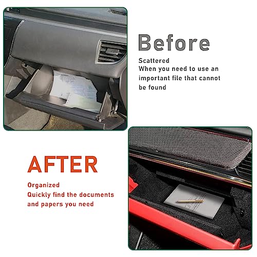 Kewucn Car Registration and Insurance Card Holder, Leather Auto License Document Glove Box Compartment Organizer, Essentials Vehicle Wallet Case for Driver License, ID Card (Gray) - color: Large-Gray