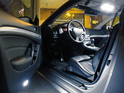 iJDMTOY Full LED Side Door Courtesy Lamp Assembly Compatible With Infiniti G35 G37 M37 FX35 Q50 Q60 Q70 QX50 QX70, Powered by 18-SMD Xenon White LED Diodes