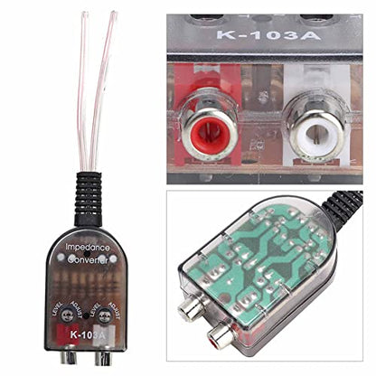 Speaker Level to Line Level Converter, ABS Car Stereo Hight to Low Converter, Adjustable Car Stereo Audio Converters, Transparent Impedance Converters for Cassette Player