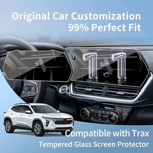 for 2025 Chevy Trax LT Nav 11"+8" Dash Touch Screen Protector Tempered Film - color: for 25-26 Chevy Trax Set HD
