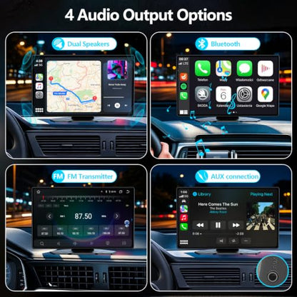 9" Wireless CarPlay Screen with Apple Car Play & Android Auto for Car, OTA Updates, Backup Camera, Bluetooth 5.0, Mirror Link, Voice Control, GPS Navigation, FM, AUX