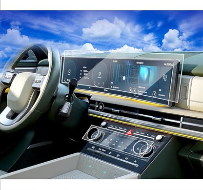 6pcs 2026 2025 Hyundai Santa Fe Screen Protector 【1pcs Design】 & AC Climate Film for 2025 2024 Hyundai Santa Fe SE SEL XRT Limited Calligraphy Hybrid Dual 12.3Inch Plastic Screen Protector Touchscreen - size: santa fe 12.3inch-Soft Protector