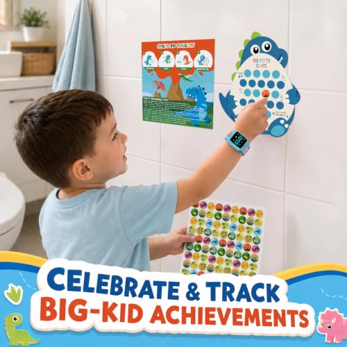 BEN NEVIS Potty Training Watch, Digital Toddler Watch with Countdown/Music/Alarm Clocks/Vibration Reminder and Waterproof, Remind Toddler to Go to The Toilet - color: 03-DinosaurWorld