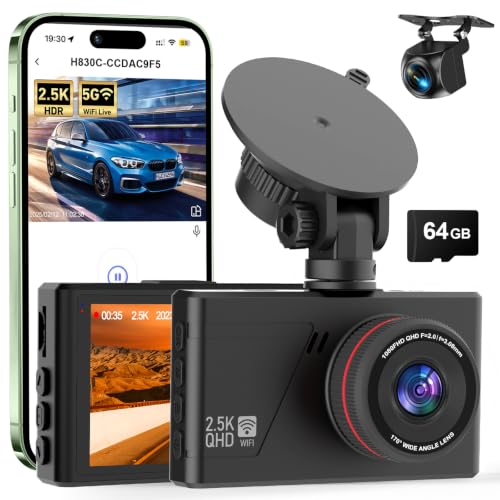 Dash Camera for Cars, 2.5K Dual Dash Cam Front and Rear W/ 64GB Card - size: A30Pro 2.5K dash cam