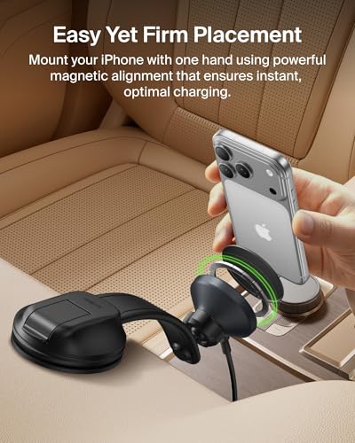 Belkin Qi2 15W Magnetic Wireless Dash Mount, Fast Charging Car Charger - style: Dash Mount