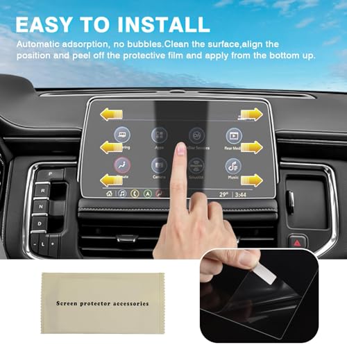 [Upgrade] 3 Pack 2021~2025 2026 Chevy Tahoe /Suburban /GMC Yukon Screen Protector [No Glare & Fingerprint] for 10.2-Inch Display & 12.6-Inch Rear Seat Media Touchscreen Tempered Glass Chevy Tahoe Accessories - color: Chevy Tahoe /Suburban /GMC Yukon