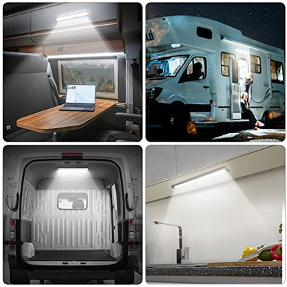 CT CAPETRONIX 12v LED Interior Light Bar, 168LEDs 1700LM 10W, DC 12 Volt led Strip Lights with ON/Off Switch, for Enclosed Cargo Trailer, Car RV Van Truck Lorry Camper Boat Caravan Motorhome (2Pcs) - size: 168LEDs-2PCS