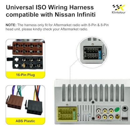 Aftermarket Radio Wiring Harness Compatible with Nissan 1995-2013/Infiniti 1997-2012, Universal ISO Car Stereo Adapter Fits for FX35 FX45 G20 I30 Q45 QX4 QX56