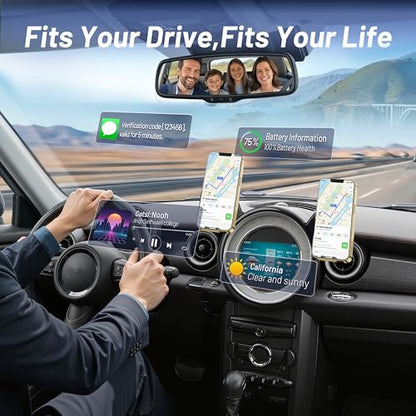 Phone Mount for BMW Mini Cooper (2007-2013 R56,08-14 R55,09-15 R57,12-15 R58/R59),Magnetic Phone Holder,Magsafe Car Mount,Dual 15W Wireless Charger for Driver & Passenger,Hands Free,with Car Adapter - size: BMW Mini Cooper | 2007-2013 (2PC)