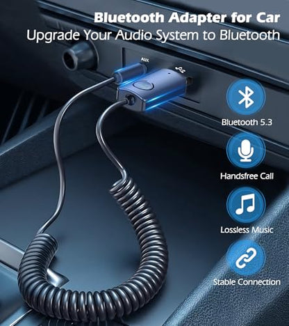 KAIY AUX Bluetooth Adapter for Car, 3.5mm Bluetooth Receiver