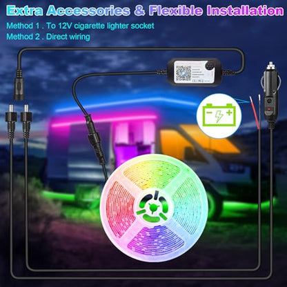 보트 LED 조명 10m(33피트), 12V RGB 방수 폰툰 보트 조명 외부 - size: 33FT