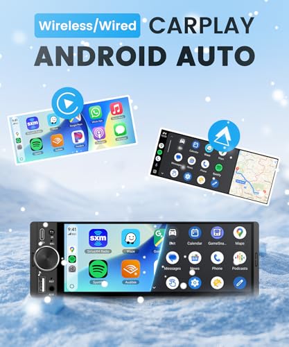 Rimoody Single Din Car Stereo Wireless CarPlay, 6.28'' inCell Touch Screen - style: 6.28 inch with Volume Knob