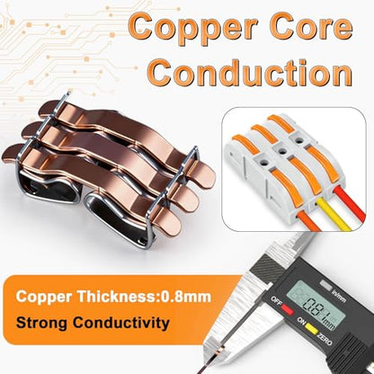 Greencycle 180PCS Lever Wire Connectors, Quick Connect Push-in Wire Connectors, 1 in 1 Out Inline Electrical Wire Splice Terminals for 24–12 AWG Solid & Stranded Wire, Compact & Reusable - size: 180PCS, style: 1IN 1OUT