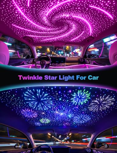 VOLISUN 16W Starlight Headliner Kit for Car,550pcs Fiber Optic Lights,9.8ft Star Lights+Meteor Shooting Star,APP & Remote Control,RGBW Interior Car Lights for Ceiling,Home,Party - size: 550pcs*0.03in*9.8ft+Meteor