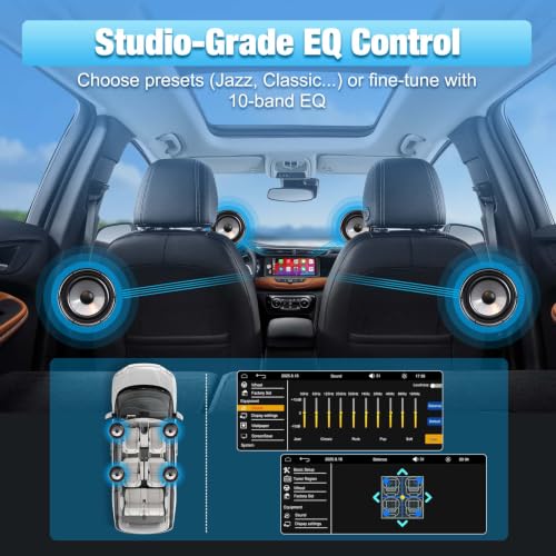 Single Din Radio Car Stereo with CarPlay & Android Auto, 6.28 Inch HD Touch CarPlay Screen, Backup Cam,Bluetooth, MP5,USB Type-C, SWC, EQ, FM Radio with External Mic
