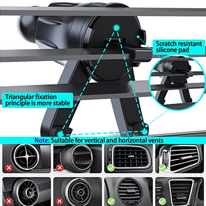 YouOKLight Phone Holder car Vent, car Cell Phone Holder for iPhone, car Vent Phone Mount, Car Phone Holder, 2023 Upgraded Metal Hook Universal, Car Phone Mount fit for Smart Phone.
