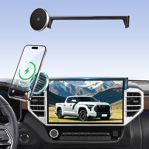 Phone Holder for for Toyota Tundra (2022-2025 2026, 14 Inch) / Toyota Sequoia (2023-26), MagSafe Car Mount Charger,Magnetic Holder,15W Wireless Charging,360° & Hands Free,3rd Gen Tundra Car Gadgets - size: Toyota Tundra | 2022-2026