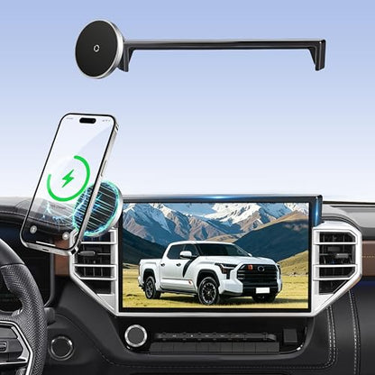 Phone Holder for for Toyota Tundra (2022-2025 2026, 14 Inch) / Toyota Sequoia (2023-26), MagSafe Car Mount Charger,Magnetic Holder,15W Wireless Charging,360° & Hands Free,3rd Gen Tundra Car Gadgets - size: Toyota Tundra | 2022-2026