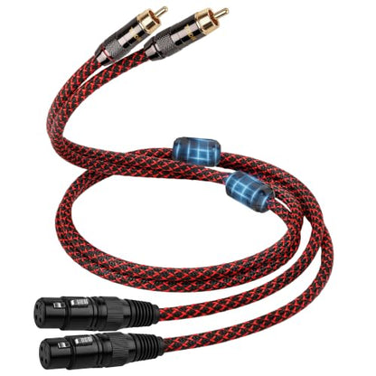 TODN HiFi RCA to XLR Audio Cable with 4-Core OFC for Audiophile,6.5ft/2m - size: 6.5ft/2m