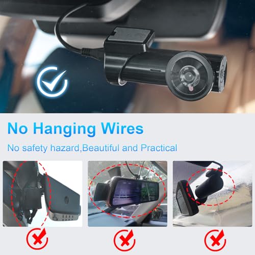 mangoal Dashcam Power Adapter Custom for Ford 16 Pin (Model A) for F150/F250/F350 Explorer Bronco and etc,Hide The Wires,GPS Radar Mirror Camera Dash Cam Adapte,Connects to Rearview Mirror(Exposed)