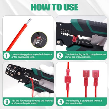 Twidec/100PCS Nylon Spade Connector Kit 22-10AWG Male Female Wire Connector - color: 100PCS