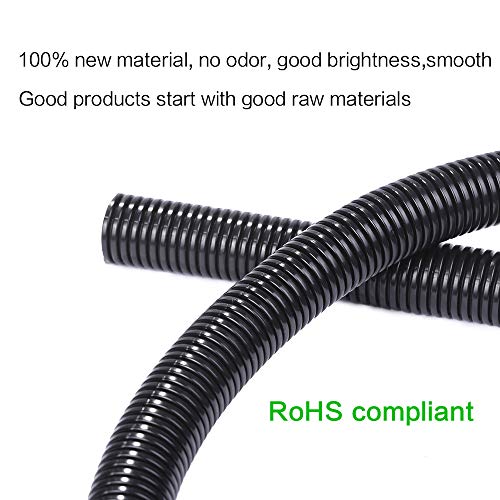 Alex Tech 100ft - 1/2 inch Split Wire Loom Tubing - Black - color: Black, size: 1/2"-100ft