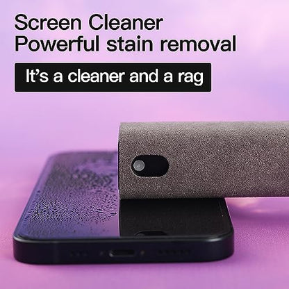 CUIUD Touchscreen Screen Cleaner Kit 2 Pcs, Phone, Tablet and Car Screen Cleaner, Two in One Spray and Microfiber Cloth(Grey&Pink) - color: Pink+Grey