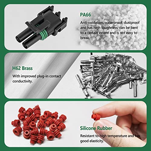 376Pcs 25 Kits Waterproof Automotive Electrical Connectors 1/2/3/4/6 Male&Female Pin 22-14AWG Wire Harness Spark Plug Connector Terminals Plug Kit Car - size: 25 Kits 22-14AWG 1/2/3/4/6 Pin