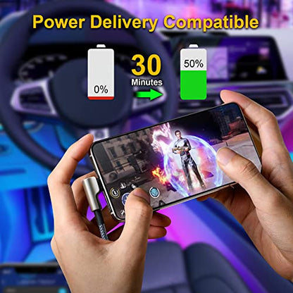 USB C Car Charger Fast Charging - LEXAA TECH 58W USB Car Charger Adapter Dual Port PD&QC 3.0 Compatible with iPhone 16 15 14 13 12 Pro Max X XR XS Samsung Galaxy Note 20/10 S24/S23/22/21 Google